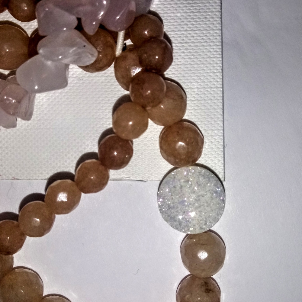 3/$24! Panacea Rose Quartz Druzy Bracelet Set, NWT - Picture 2 of 3